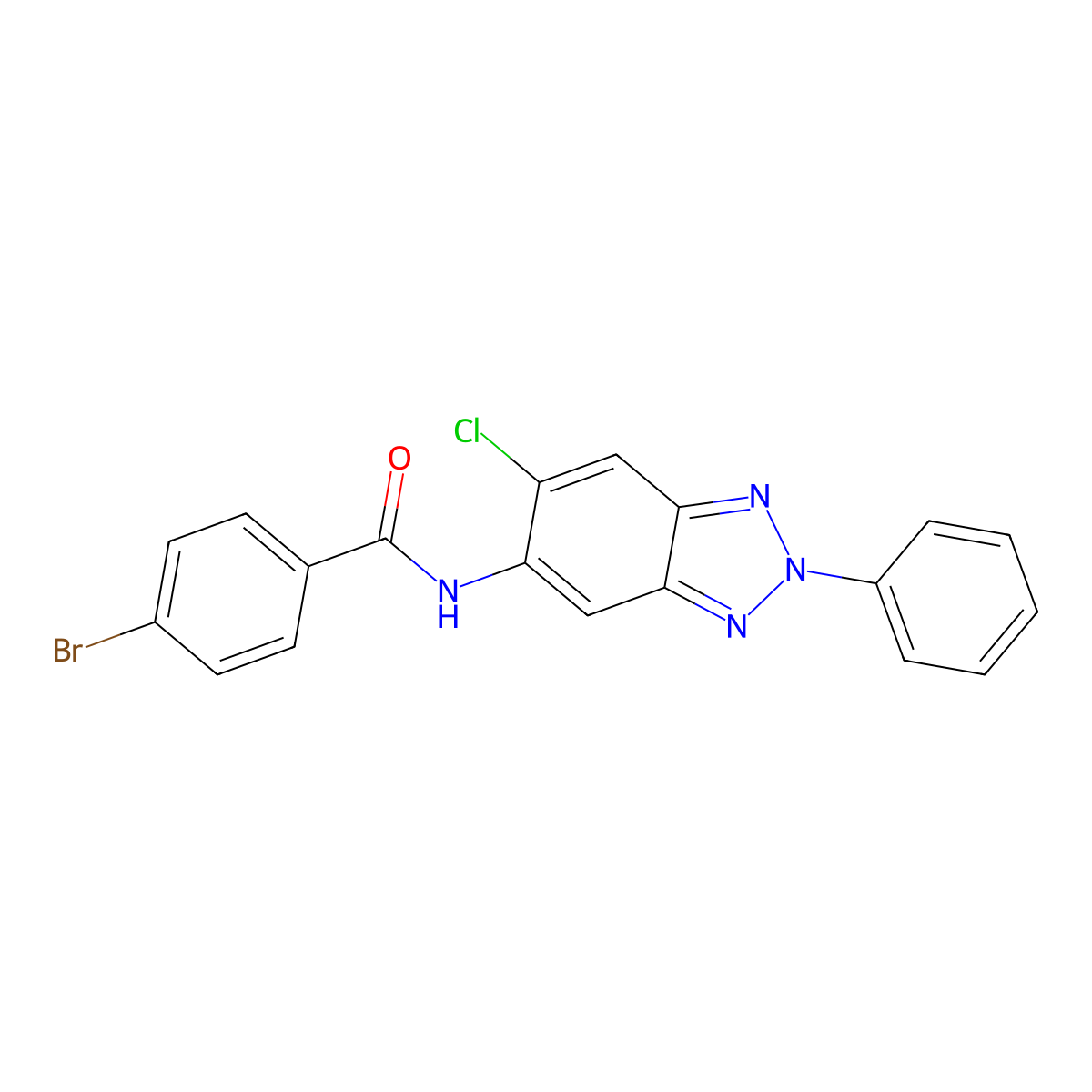 4-bromo-N-(6-chloro-2-phenylbenzotriazol-5-yl)benzamide molecular structure, CAS 642430-84-0
