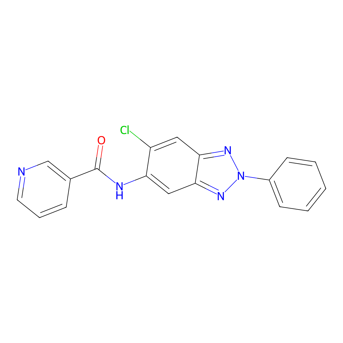 N-(6-chloro-2-phenylbenzotriazol-5-yl)pyridine-3-carboxamide molecular structure, CAS 642431-25-2