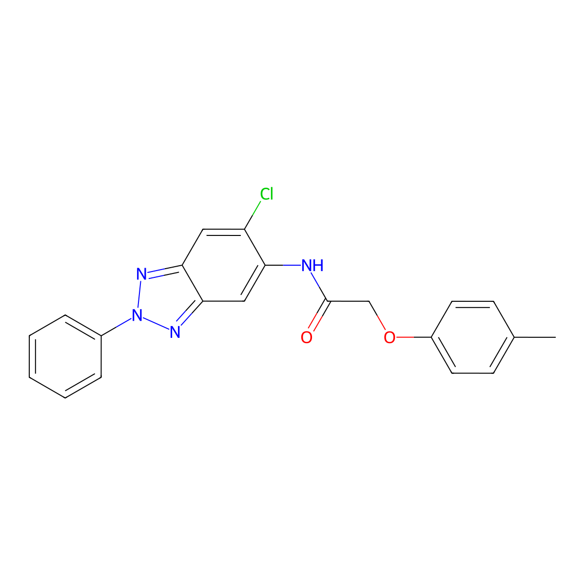 N-(6-chloro-2-phenyl-2H-1,2,3-benzotriazol-5-yl)-2-(4-methylphenoxy)acetamide molecular structure, CAS 642431-61-6