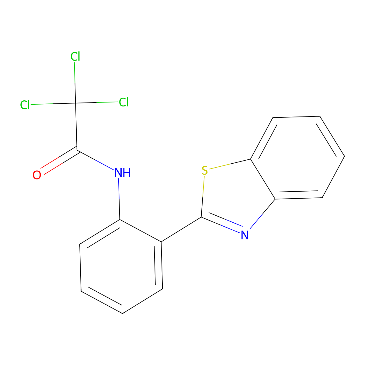 N-[2-(1,3-benzothiazol-2-yl)phenyl]-2,2,2-trichloroacetamide molecular structure, CAS 642432-40-4