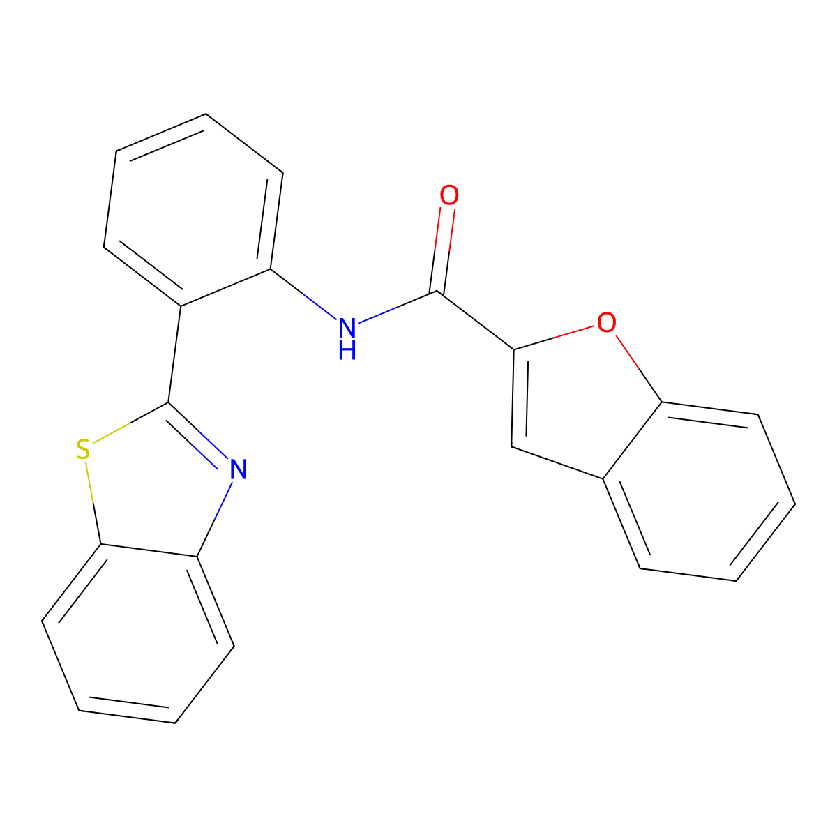 N-[2-(1,3-benzothiazol-2-yl)phenyl]-1-benzofuran-2-carboxamide molecular structure, CAS 642432-49-3