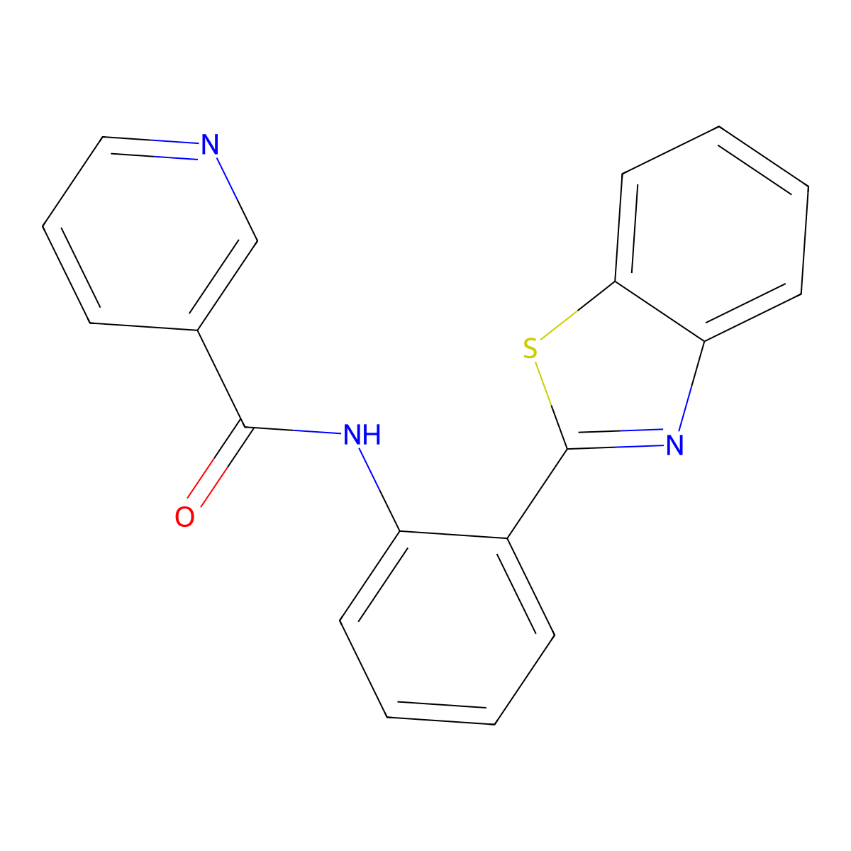 N-(2-Benzothiazol-2-yl-phenyl)-nicotinamide molecular structure, CAS 642433-58-7