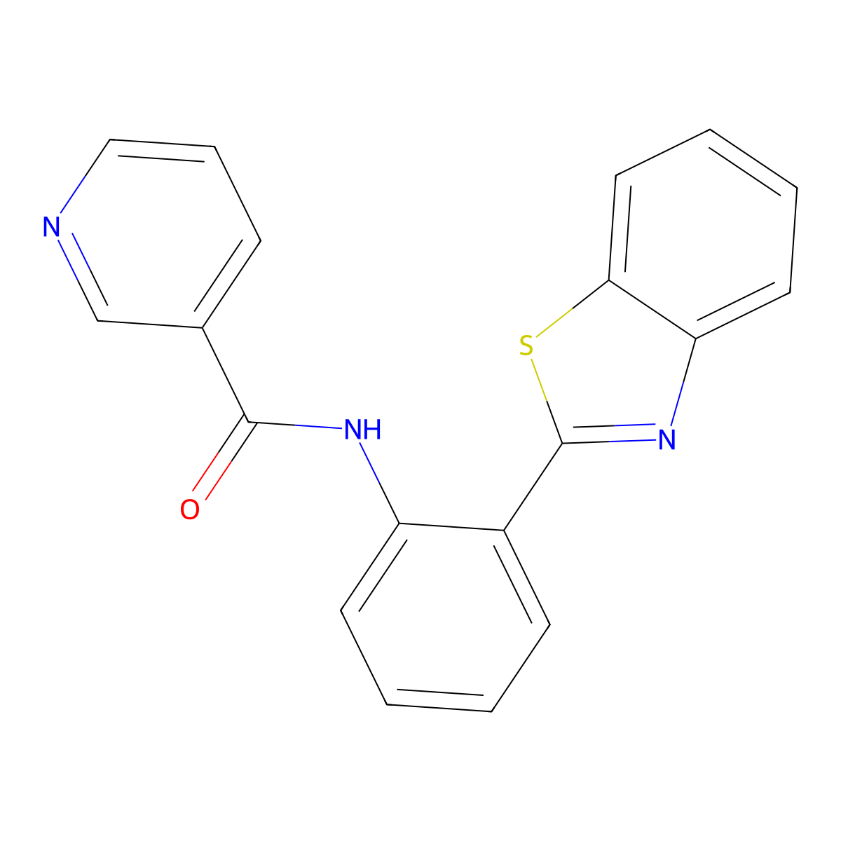 N-(2-Benzothiazol-2-yl-phenyl)-nicotinamide molecular structure, CAS 642433-58-7