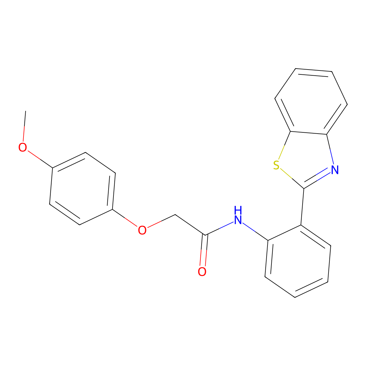 N-[2-(1,3-benzothiazol-2-yl)phenyl]-2-(4-methoxyphenoxy)acetamide molecular structure, CAS 642434-05-7