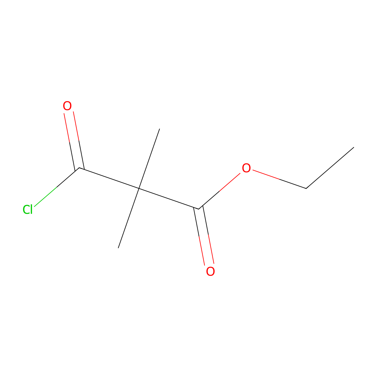 Ethyl 3-chloro-2,2-dimethyl-3-oxopropanoate molecular structure, CAS 64244-87-7