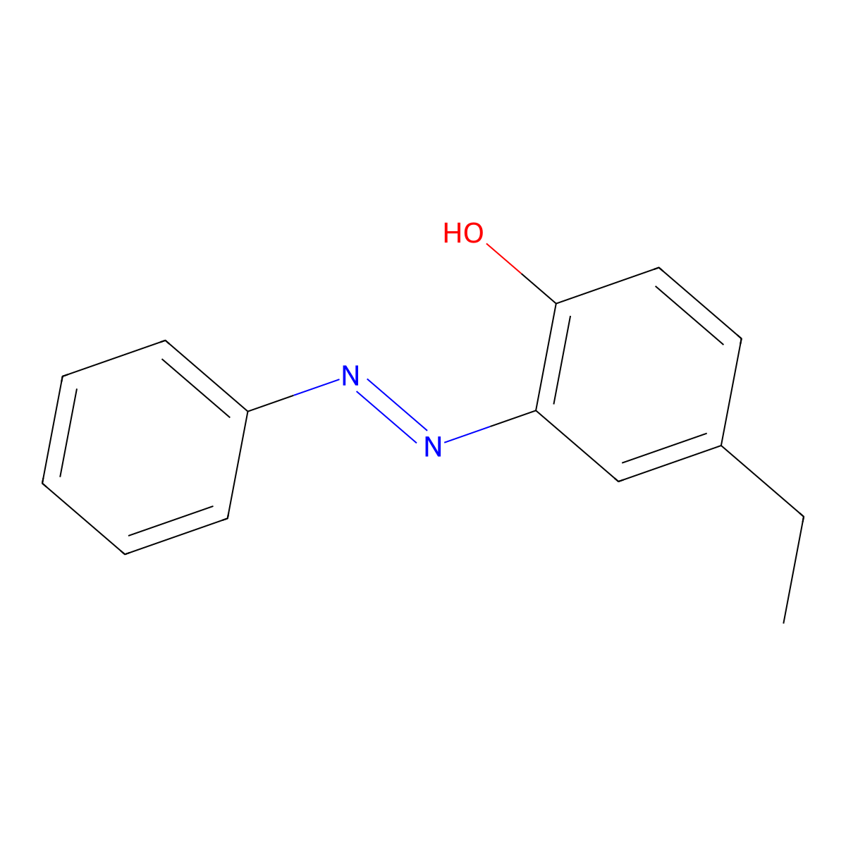 4-ethyl-2-[(E)-phenyldiazenyl]phenol molecular structure, CAS 642441-06-3