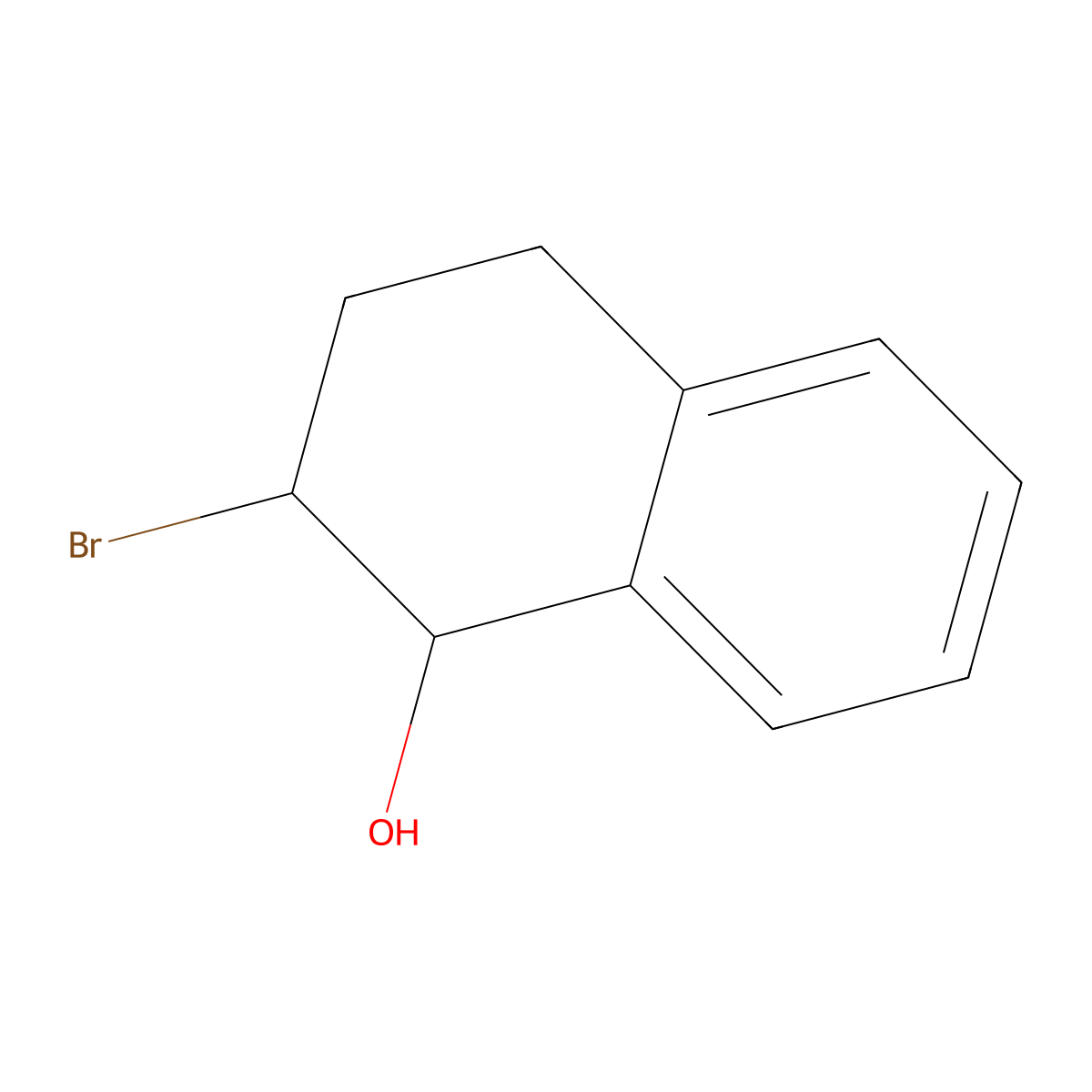 2-Bromo-1,2,3,4-tetrahydronaphthalen-1-ol molecular structure, CAS 64245-04-1