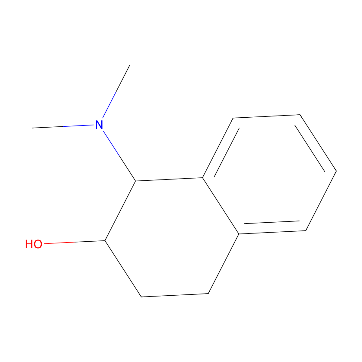 rac-(1R,2R)-1-(dimethylamino)-1,2,3,4-tetrahydronaphthalen-2-ol molecular structure, CAS 64245-18-7