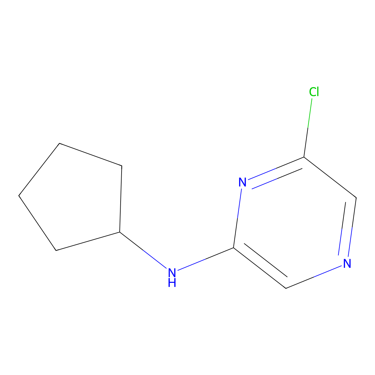 6-Chloro-N-cyclopentyl-2-pyrazinamine molecular structure, CAS 642459-02-7