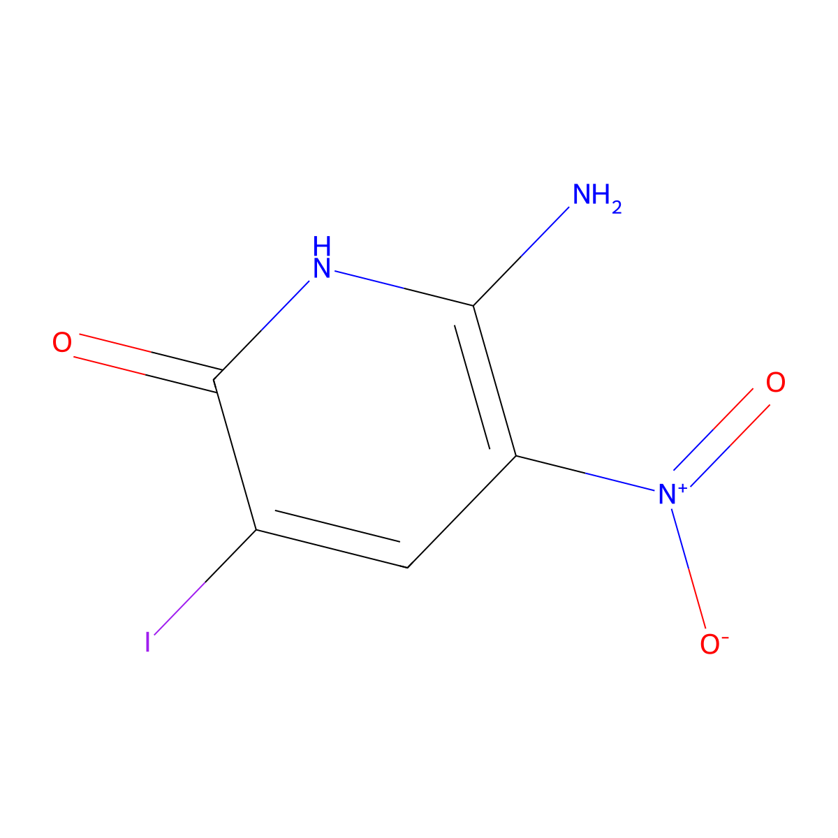 6-amino-3-iodo-5-nitro-1H-pyridin-2-one molecular structure, CAS 642460-96-6