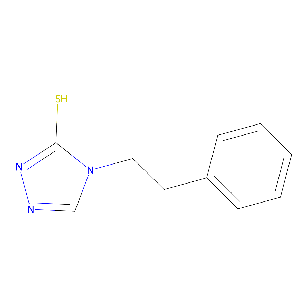 3H-1,2,4-Triazole-3-thione, 2,4-dihydro-4-(2-phenylethyl)- molecular structure, CAS 642462-38-2