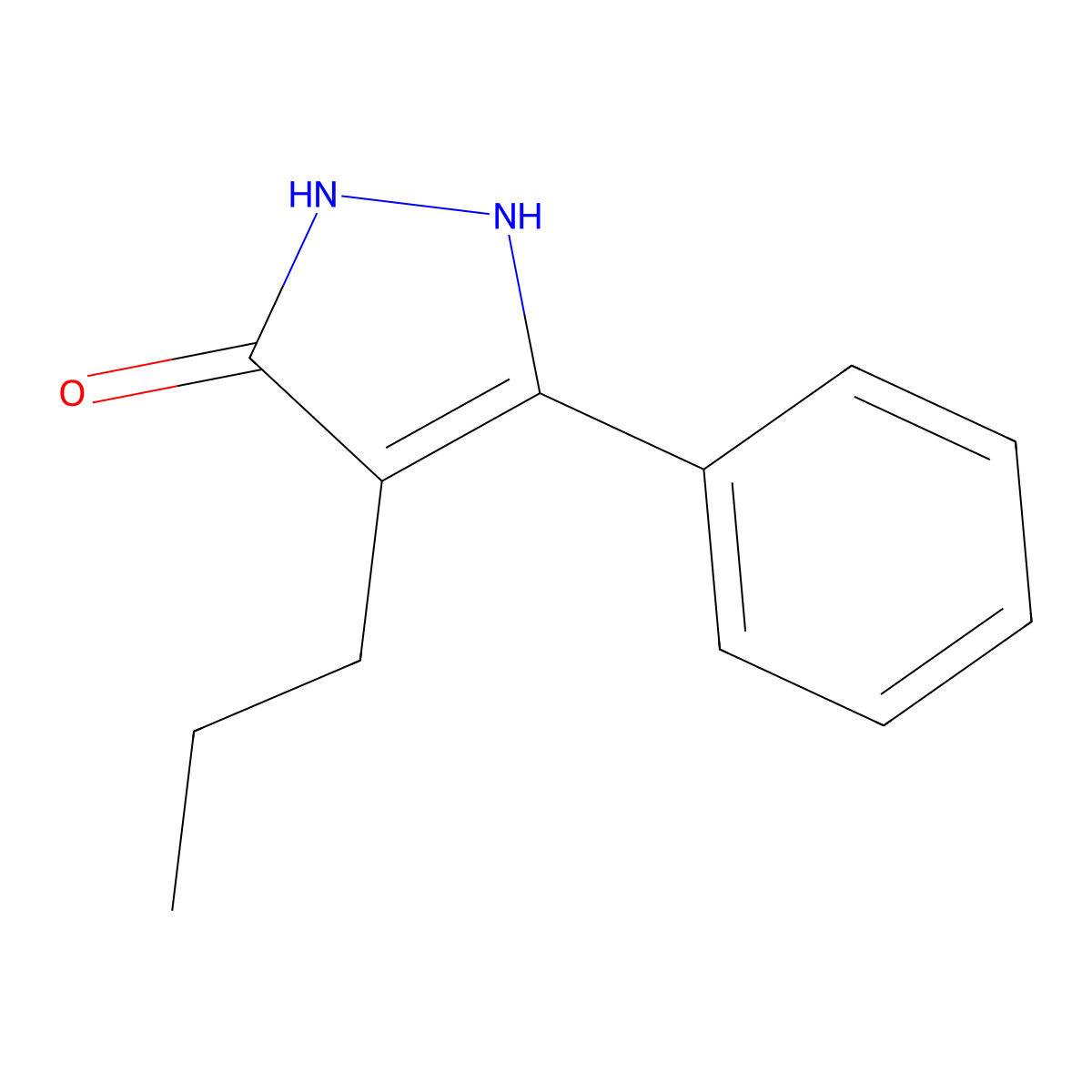 3H-Pyrazol-3-one, 1,2-dihydro-5-phenyl-4-propyl- molecular structure, CAS 642462-45-1