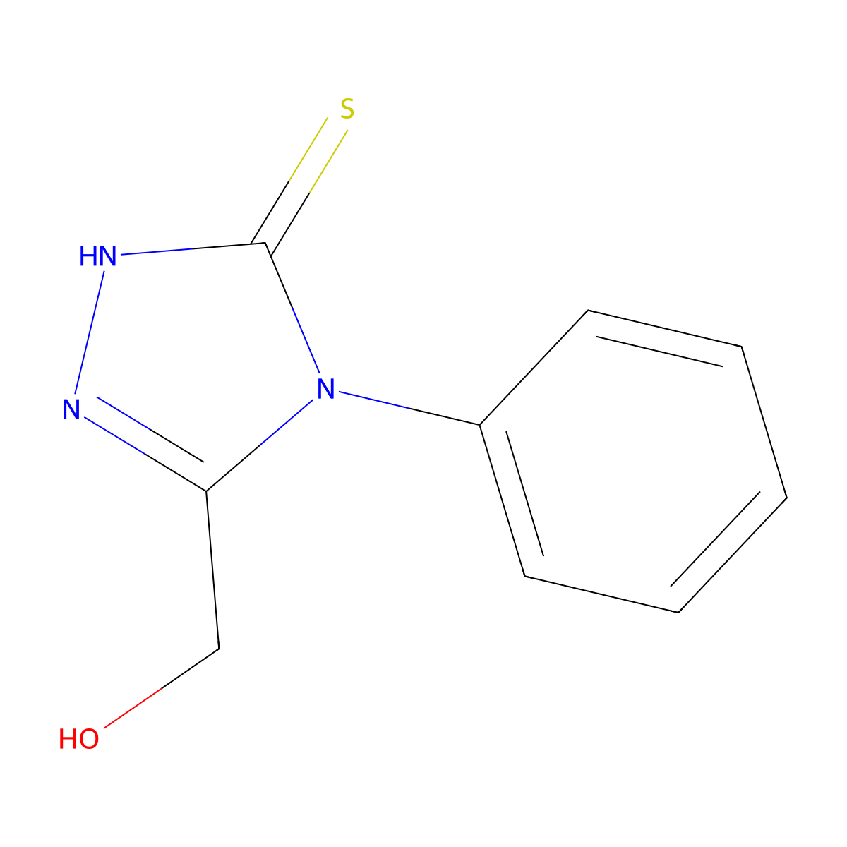 (4-phenyl-5-sulfanyl-4H-1,2,4-triazol-3-yl)methanol molecular structure, CAS 642462-65-5