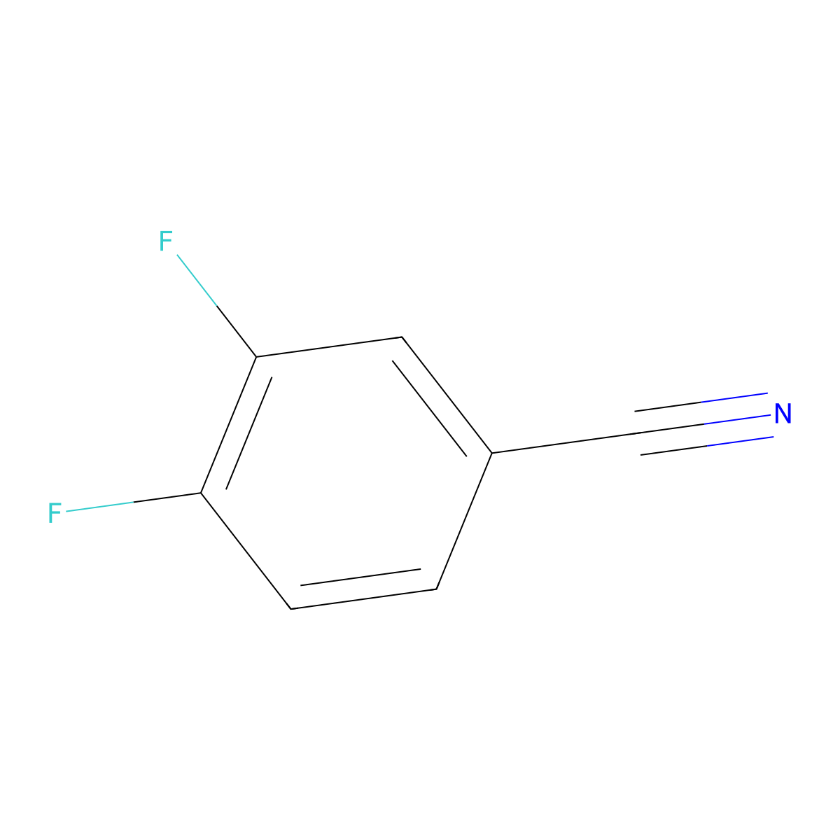 3,4-Difluorobenzonitrile molecular structure, CAS 64248-62-0