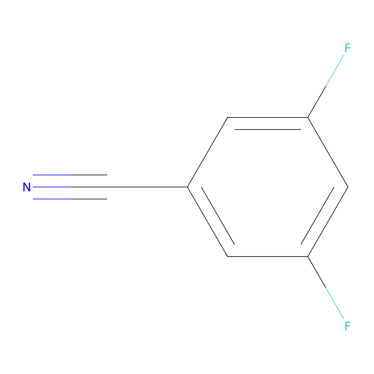 3,5-Difluorobenzonitrile molecular structure, CAS 64248-63-1