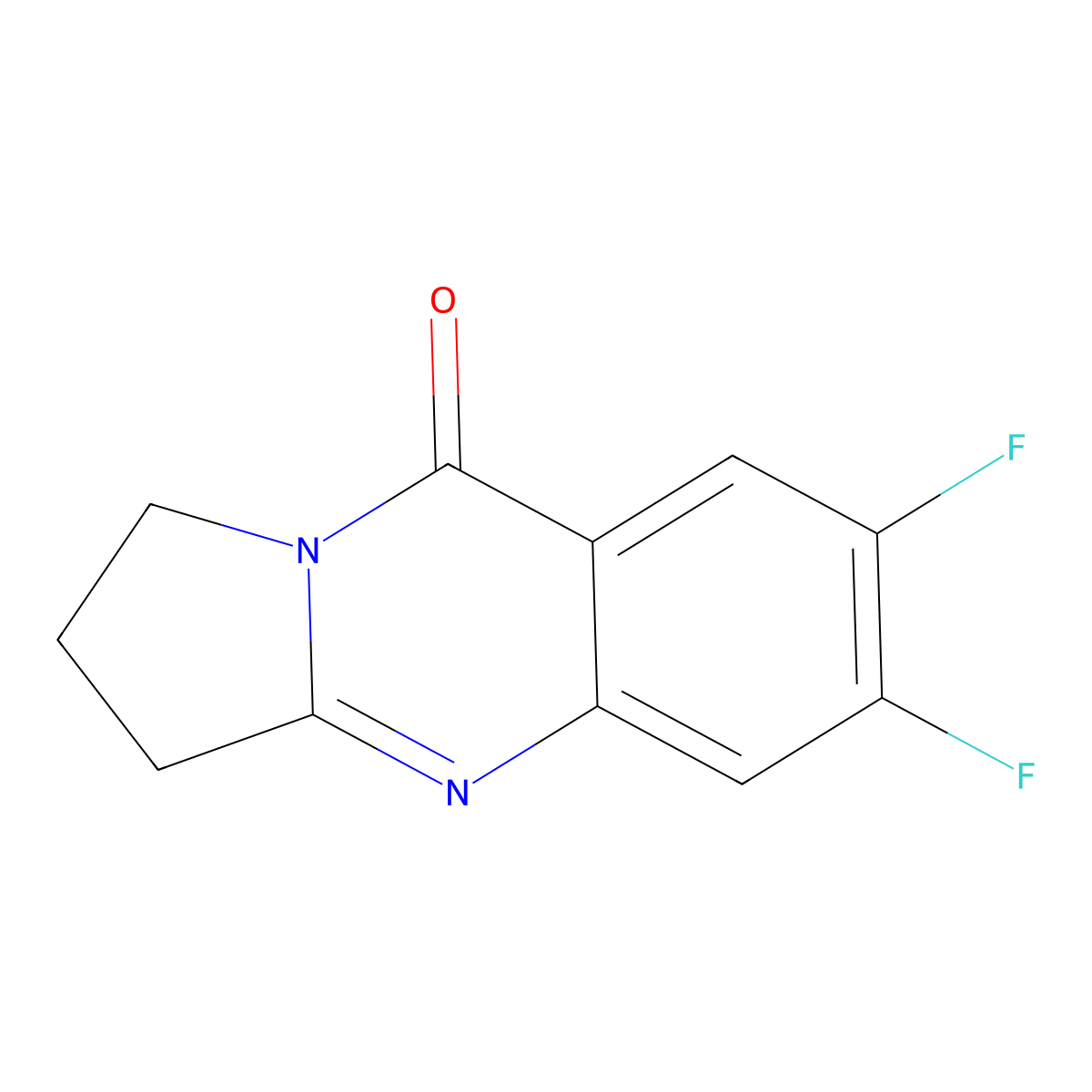 6,7-Difluoro-2,3-dihydropyrrolo[2,1-b]quinazolin-9(1H)-one molecular structure, CAS 642491-85-8