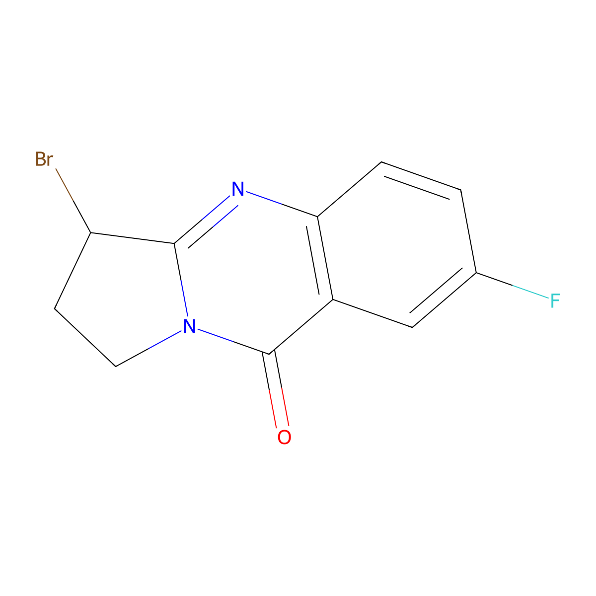 3-bromo-7-fluoro-1H,2H,3H,9H-pyrrolo[2,1-b]quinazolin-9-one molecular structure, CAS 642491-90-5