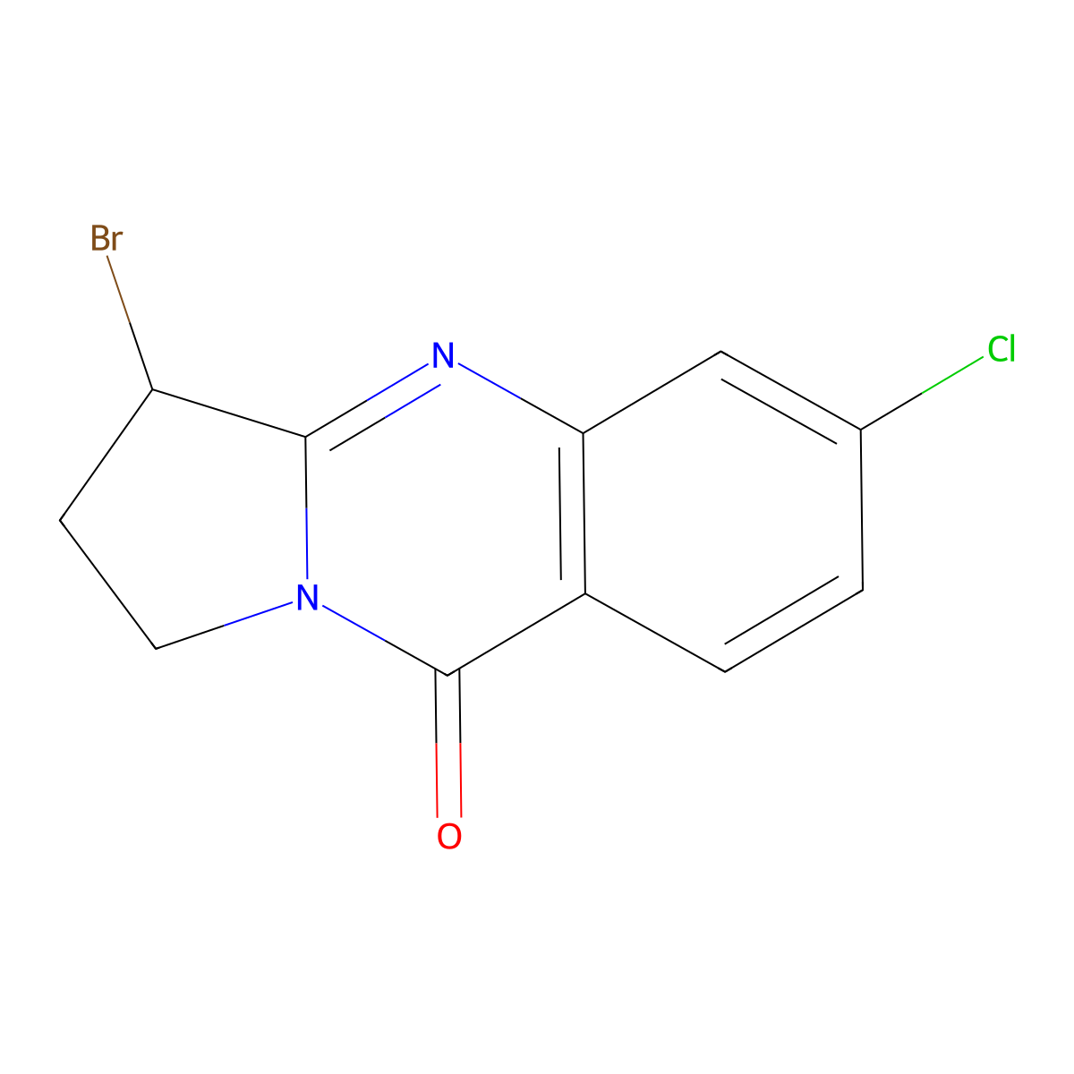 3-bromo-6-chloro-1H,2H,3H,9H-pyrrolo[2,1-b]quinazolin-9-one molecular structure, CAS 642491-92-7