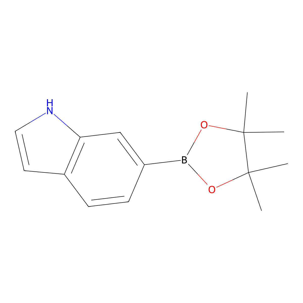 6-(4,4,5,5-Tetramethyl-1,3,2-dioxaborolan-2-yl)-1H-indole molecular structure, CAS 642494-36-8