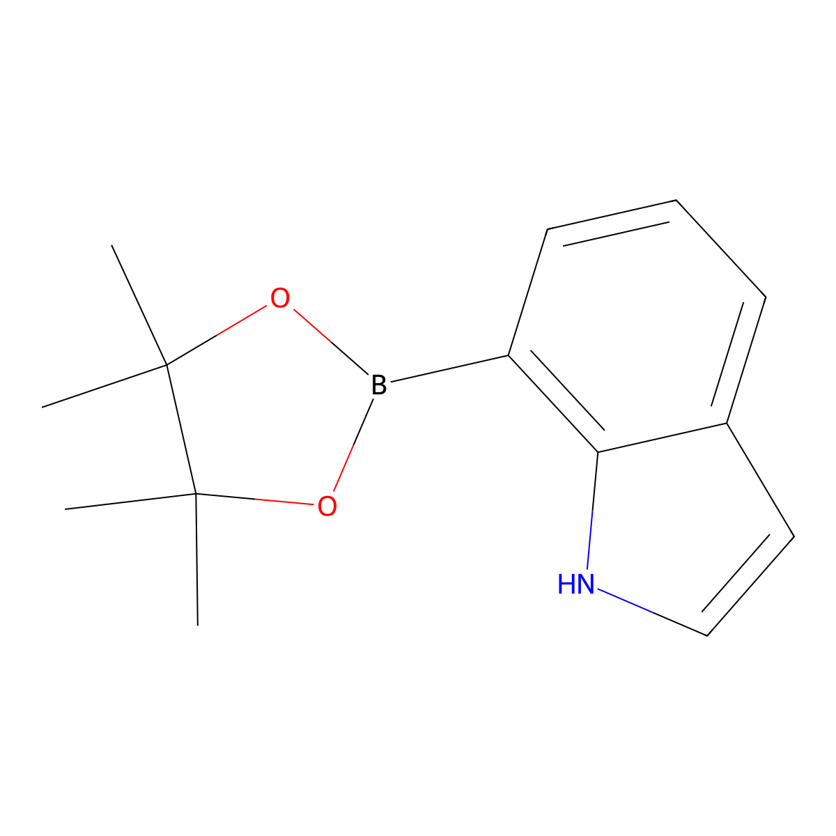 7-(tetramethyl-1,3,2-dioxaborolan-2-yl)-1H-indole molecular structure, CAS 642494-37-9