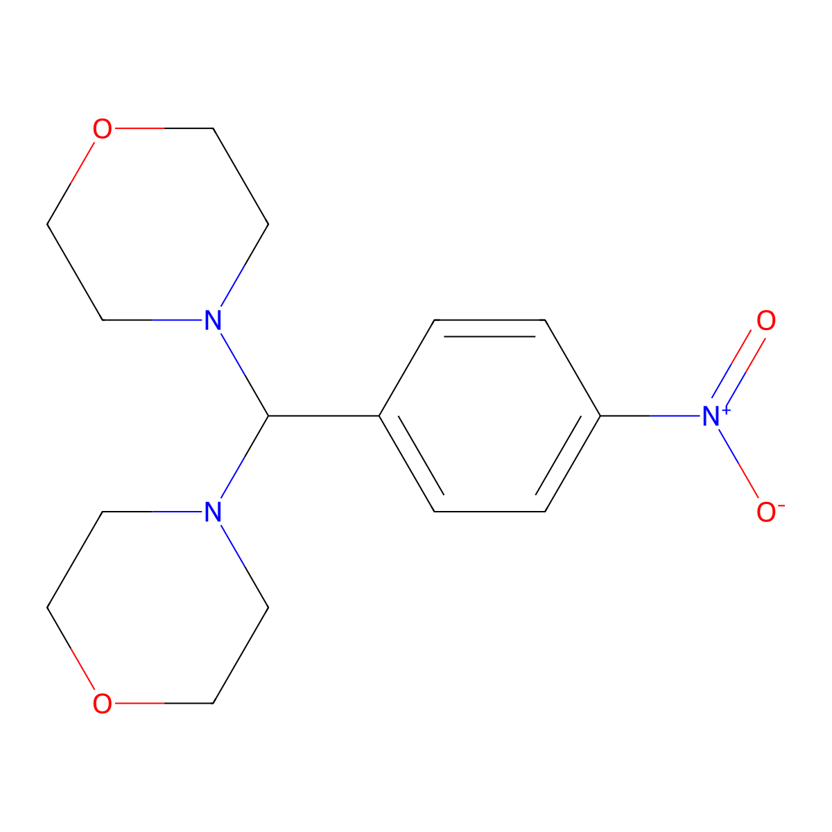 4,4'-((4-Nitrophenyl)methylene)bis(morpholine) molecular structure, CAS 6425-11-2