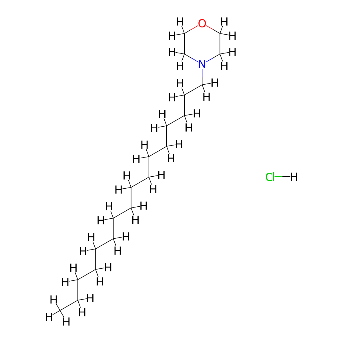 4-Hexadecylmorpholine--hydrogen chloride (1/1) molecular structure, CAS 6425-19-0