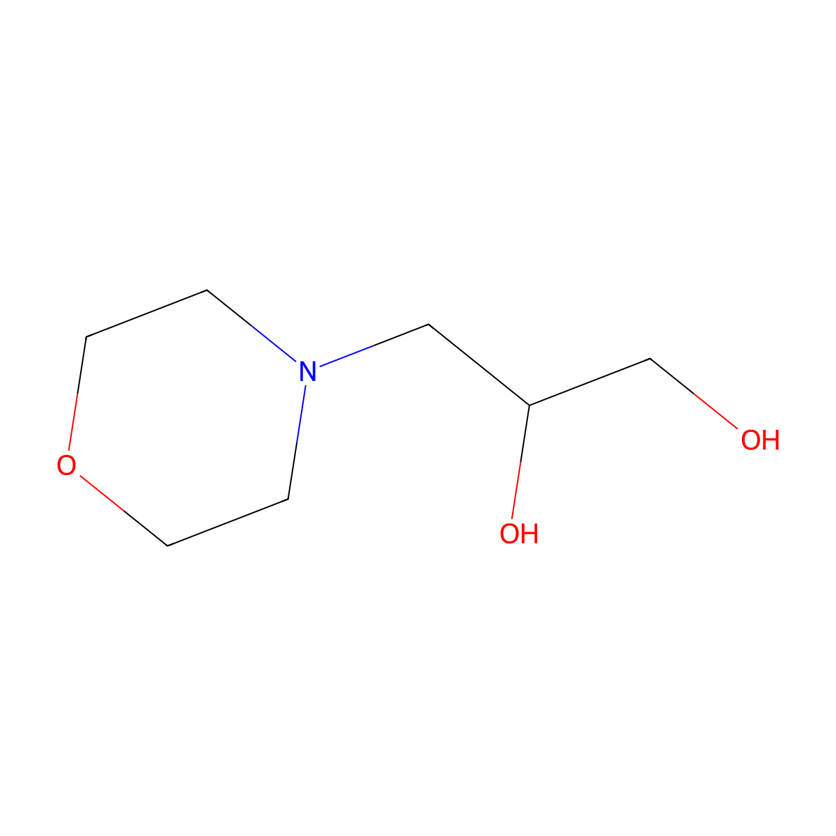 3-Morpholinopropane-1,2-diol molecular structure, CAS 6425-32-7