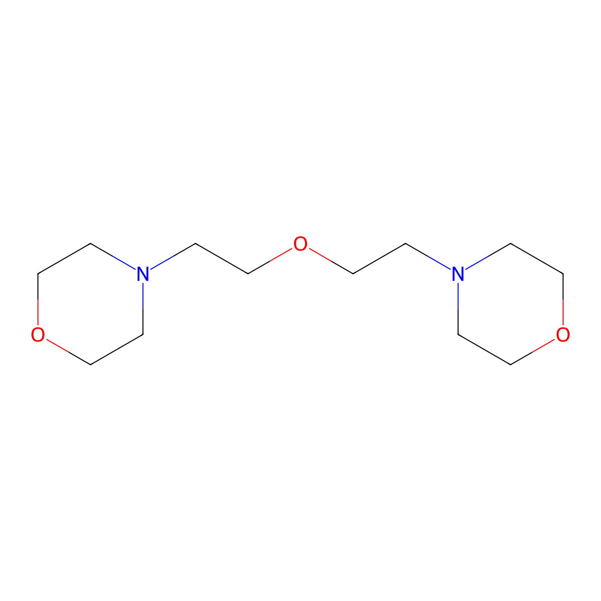 Dimorpholinodiethyl ether molecular structure, CAS 6425-39-4