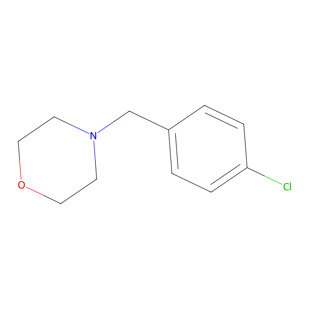 4-[(4-Chlorophenyl)methyl]morpholine molecular structure, CAS 6425-43-0