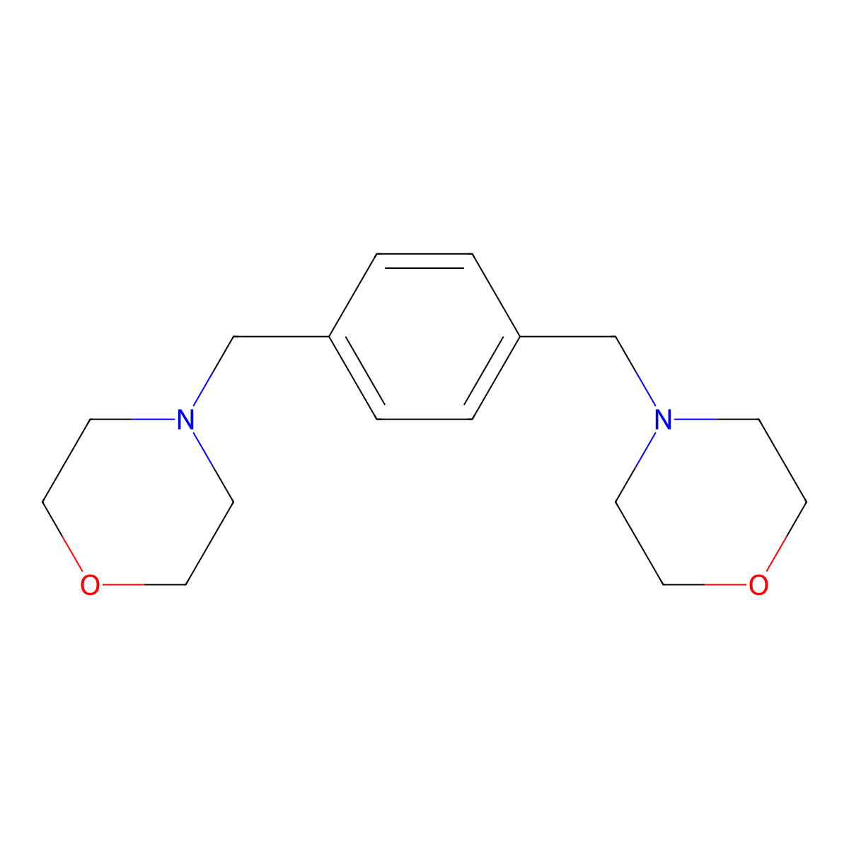 4,4'-[1,4-Phenylenebis(methylene)]dimorpholine molecular structure, CAS 6425-53-2