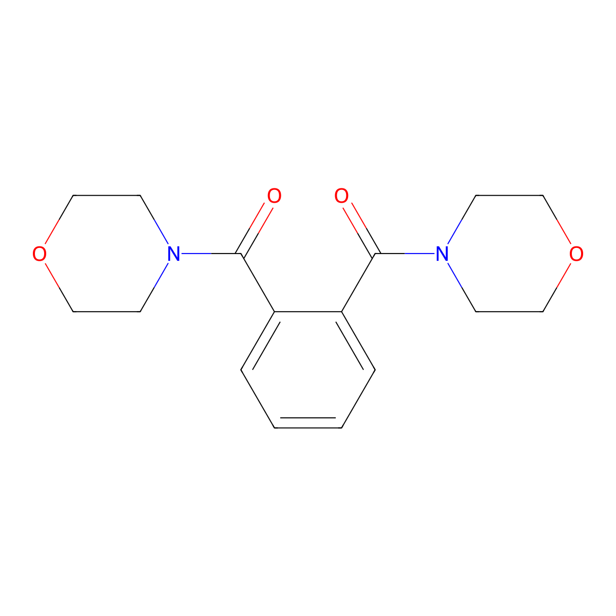 Benzene-1,2-diylbis(morpholin-4-ylmethanone) molecular structure, CAS 6425-65-6