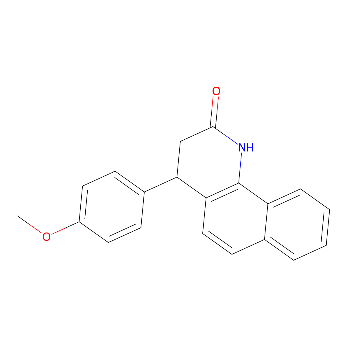 4-(4-methoxyphenyl)-3,4-dihydrobenzo[h]quinolin-2(1H)-one molecular structure, CAS 64257-25-6