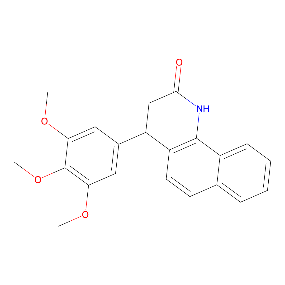 4-(3,4,5-trimethoxyphenyl)-3,4-dihydrobenzo[h]quinolin-2(1H)-one molecular structure, CAS 64257-29-0