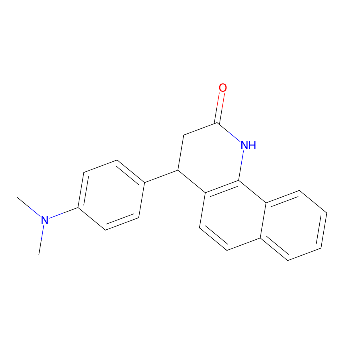 4-[4-(dimethylamino)phenyl]-3,4-dihydrobenzo[h]quinolin-2(1H)-one molecular structure, CAS 64257-30-3