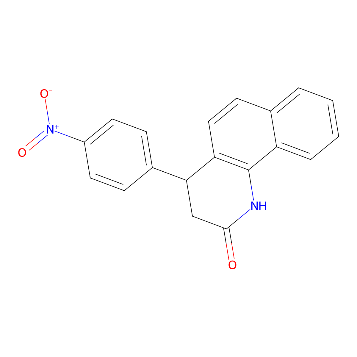 4-(4-nitrophenyl)-3,4-dihydrobenzo[h]quinolin-2(1H)-one molecular structure, CAS 64257-36-9