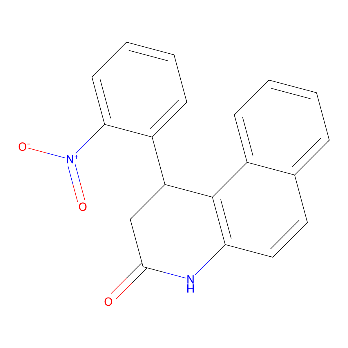 1-(2-nitrophenyl)-1,4-dihydrobenzo[f]quinolin-3(2H)-one molecular structure, CAS 64257-47-2