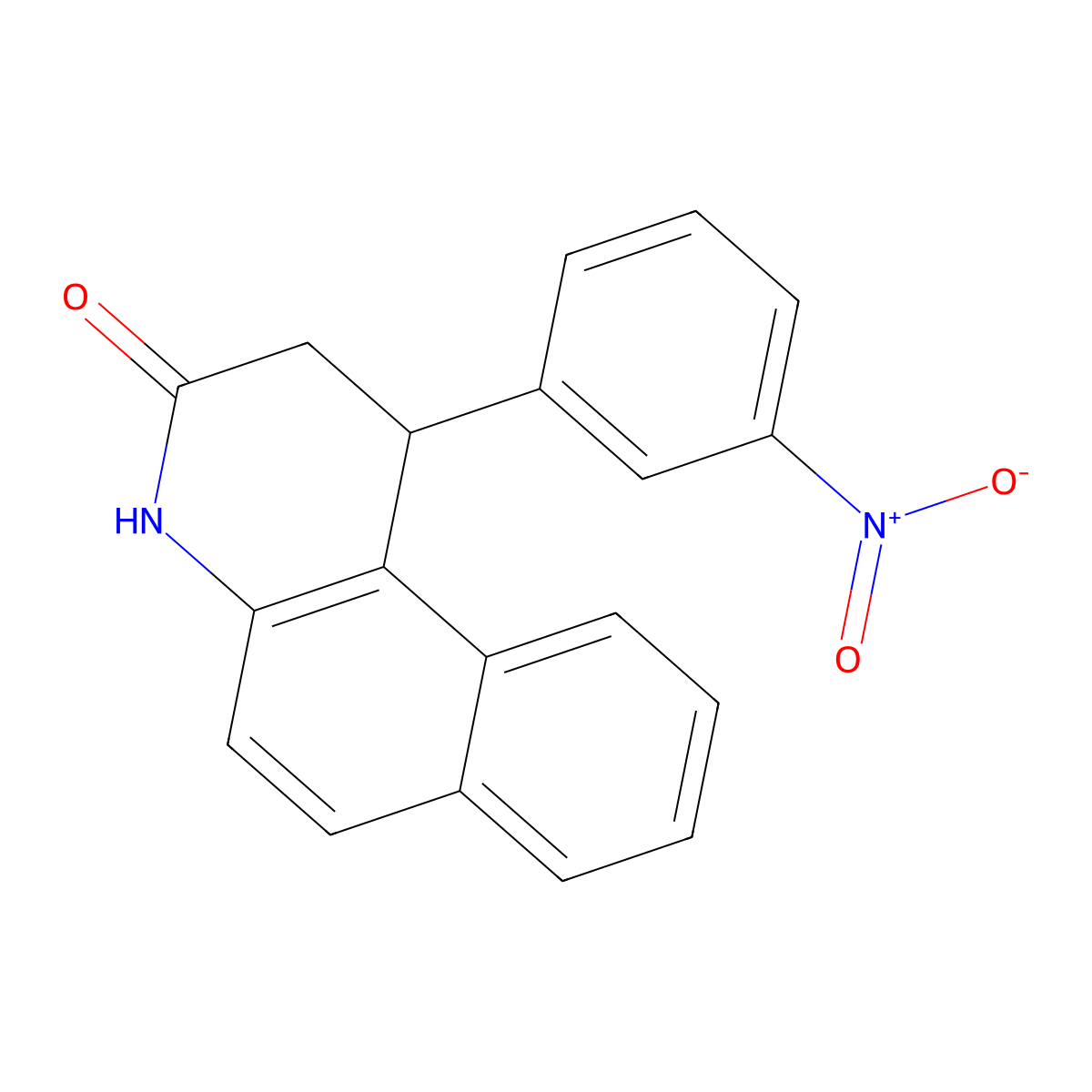 1-(3-nitrophenyl)-1,4-dihydrobenzo[f]quinolin-3(2H)-one molecular structure, CAS 64257-48-3