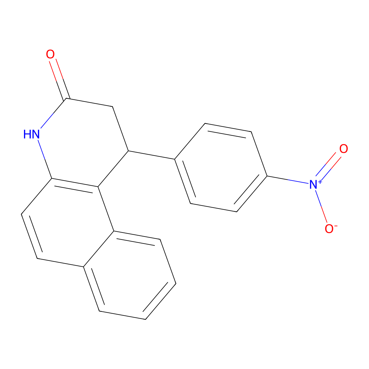 1-(4-nitrophenyl)-1,4-dihydrobenzo[f]quinolin-3(2H)-one molecular structure, CAS 64257-49-4