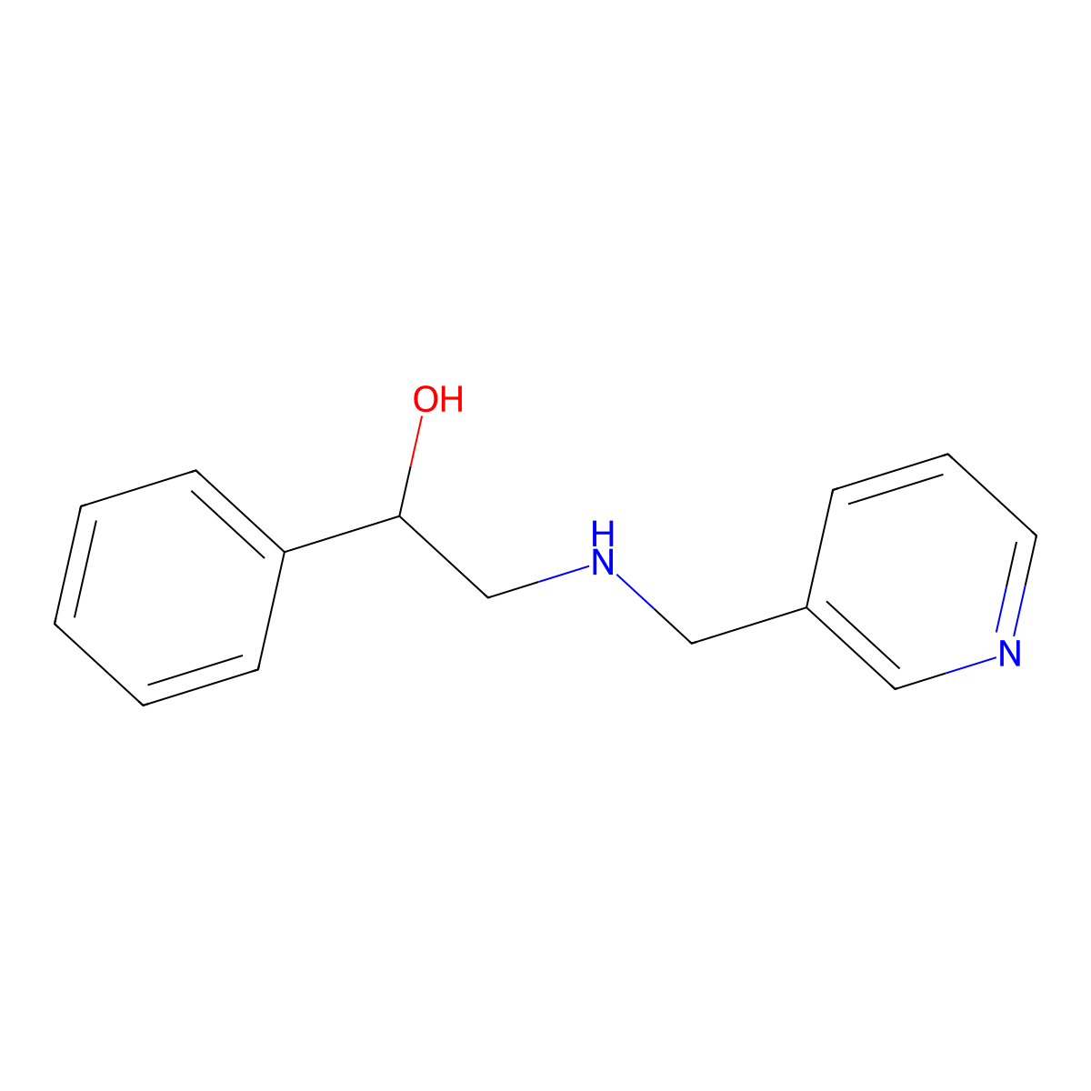1-Phenyl-2-(pyridin-3-ylmethylamino)ethanol molecular structure, CAS 64258-47-5