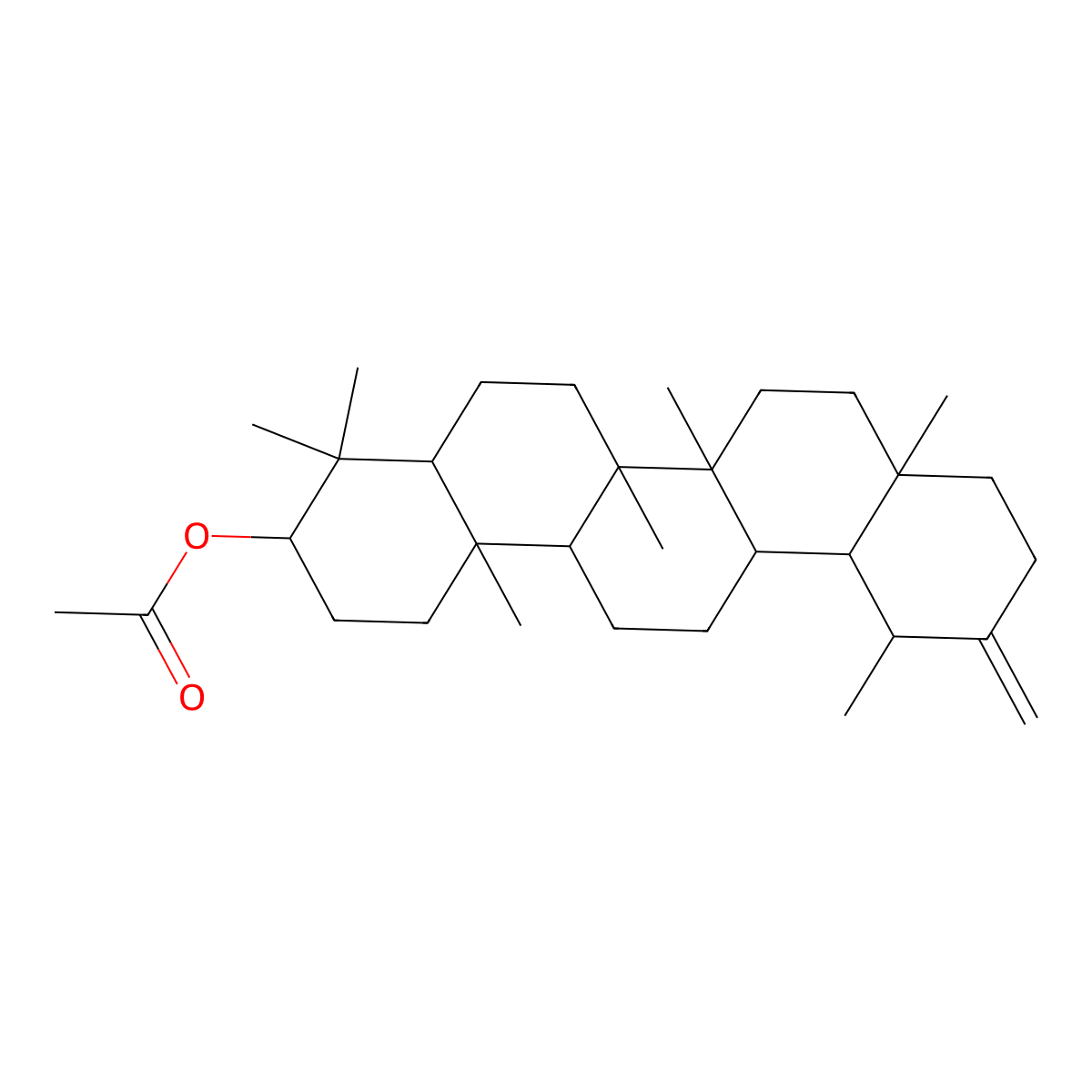 Taraxasteryl acetate molecular structure, CAS 6426-43-3