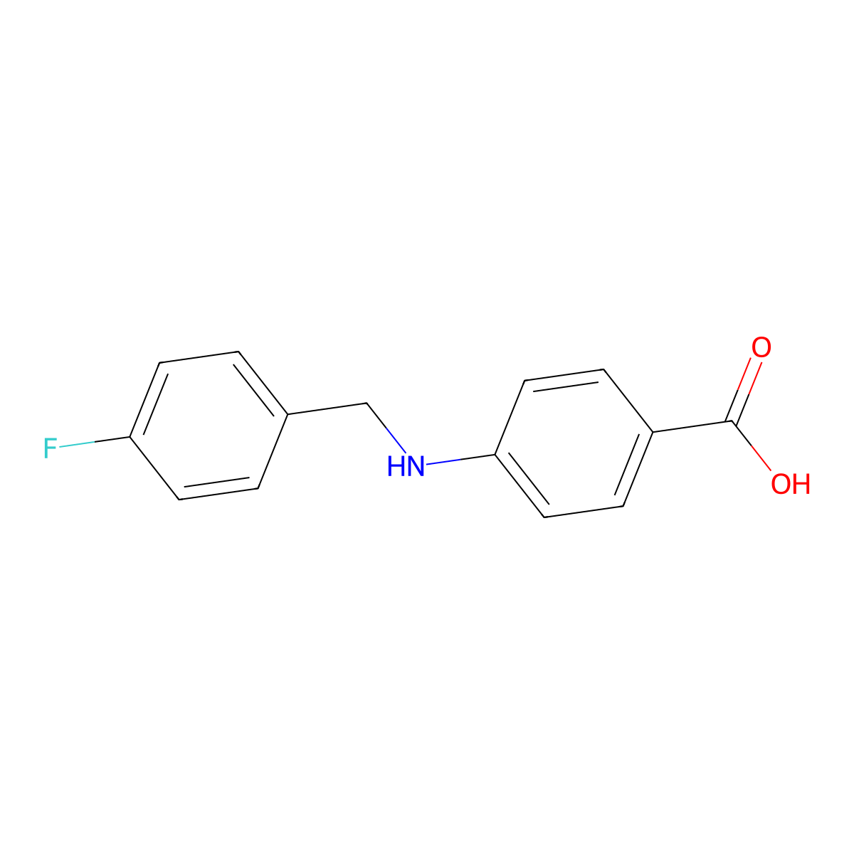 4-[(4-Fluorobenzyl)amino]benzoic acid molecular structure, CAS 64260-96-4