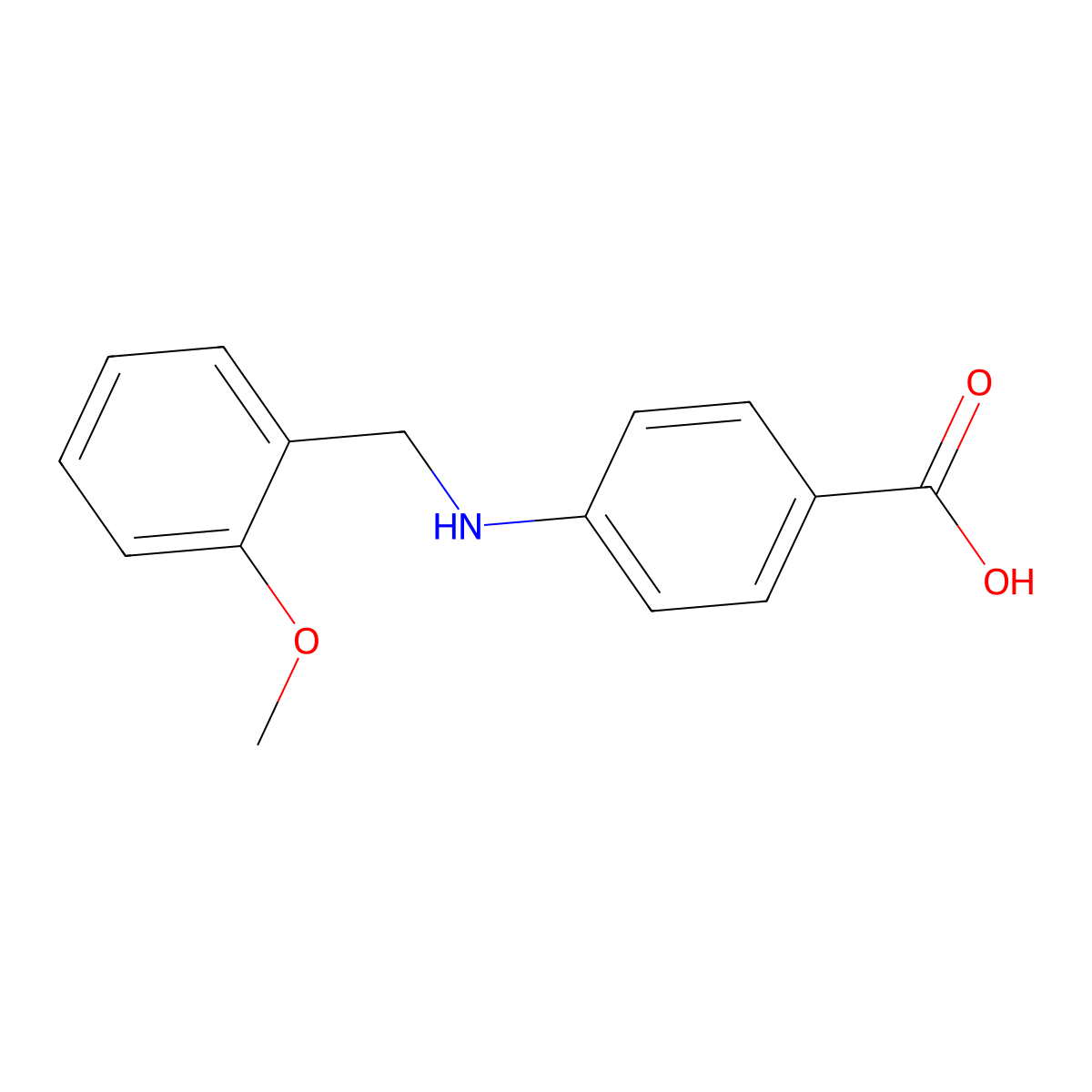 4-[(2-Methoxybenzyl)amino]benzoic acid molecular structure, CAS 64260-97-5