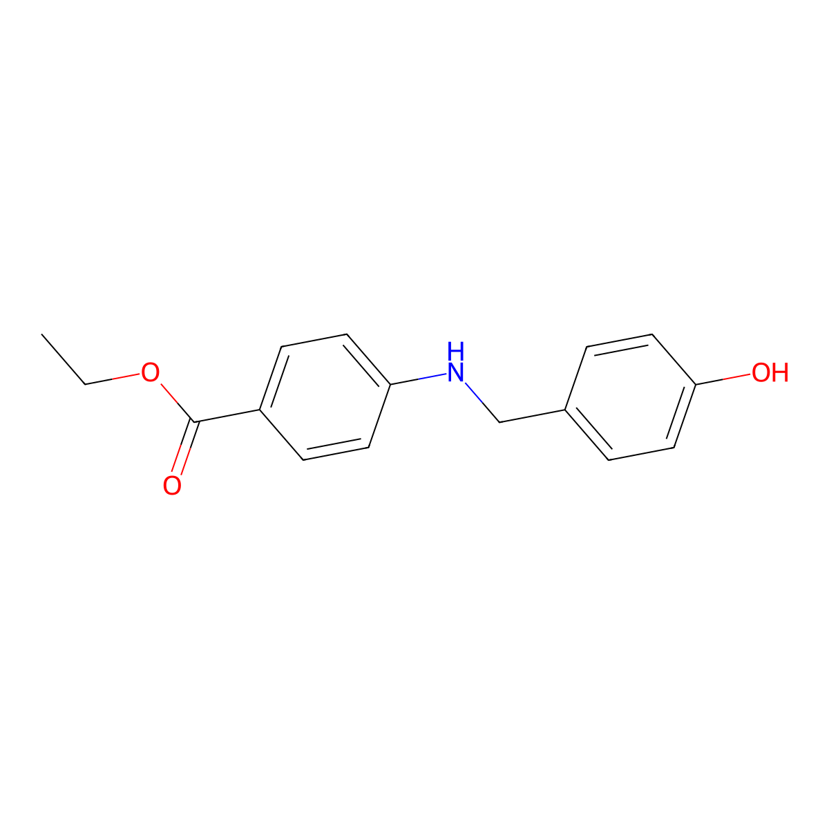 Alpha-(4-ethoxycarbonylanilino)-P-cresol molecular structure, CAS 64261-01-4