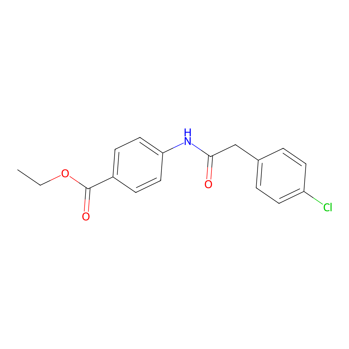 Ethyl 4-[[2-(4-chlorophenyl)acetyl]amino]benzoate molecular structure, CAS 64261-04-7