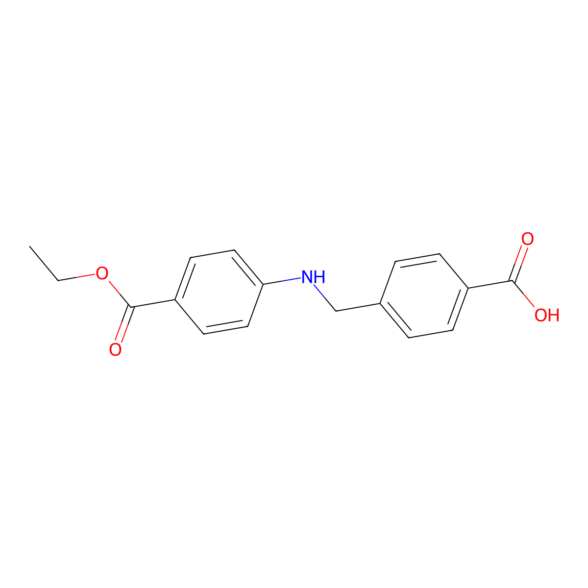 1-Ethyl 4-[[(4-carboxyphenyl)methyl]amino]benzoate molecular structure, CAS 64261-08-1
