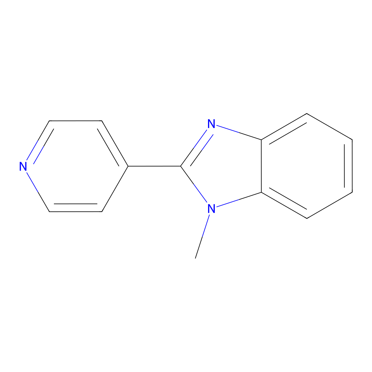 1-Methyl-2-pyridin-4-YL-1H-benzoimidazole molecular structure, CAS 64262-98-2