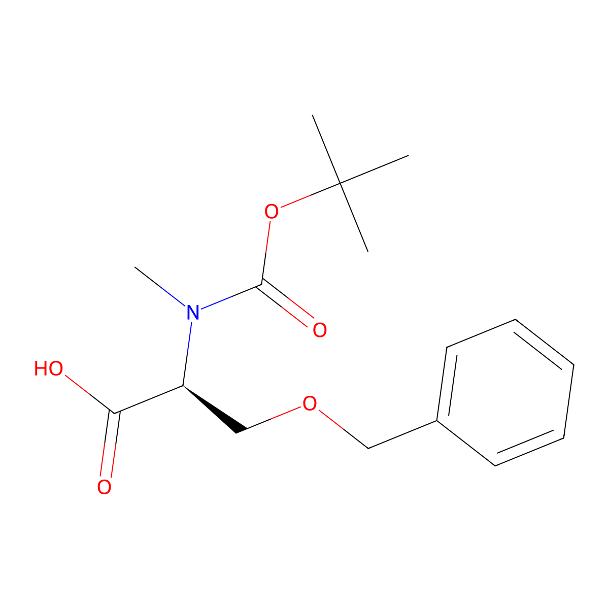 O-Benzyl-N-(tert-butoxycarbonyl)-N-methyl-L-serine molecular structure, CAS 64263-84-9