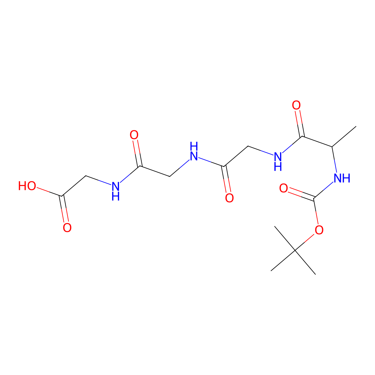Boc-Ala-Gly-Gly-Gly-OH molecular structure, CAS 64263-99-6