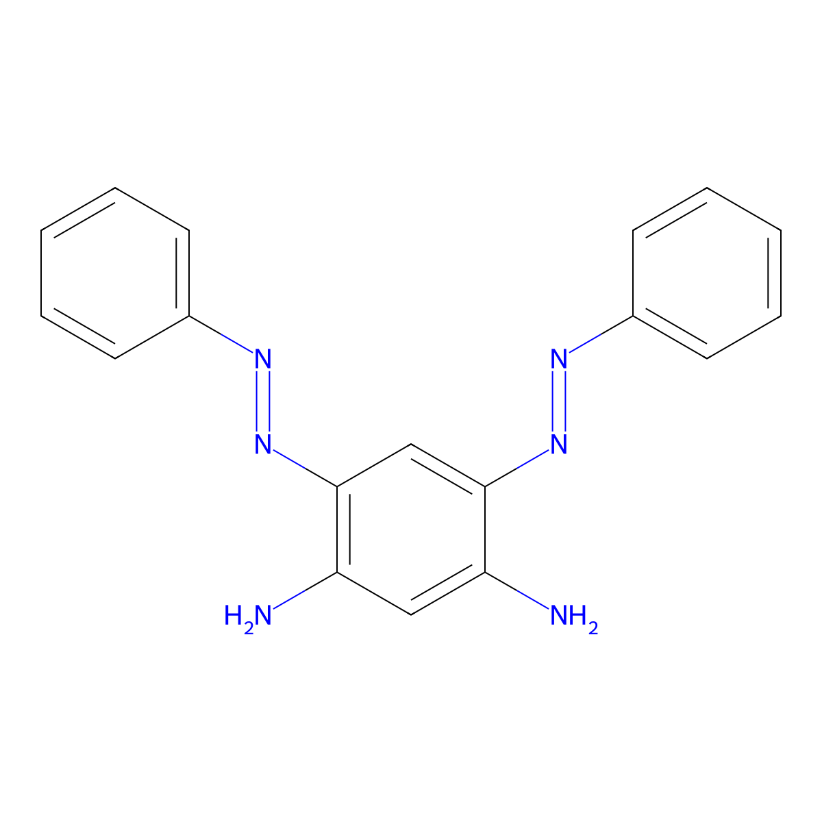 4,6-Bis(phenyldiazenyl)benzene-1,3-diamine molecular structure, CAS 64266-11-1