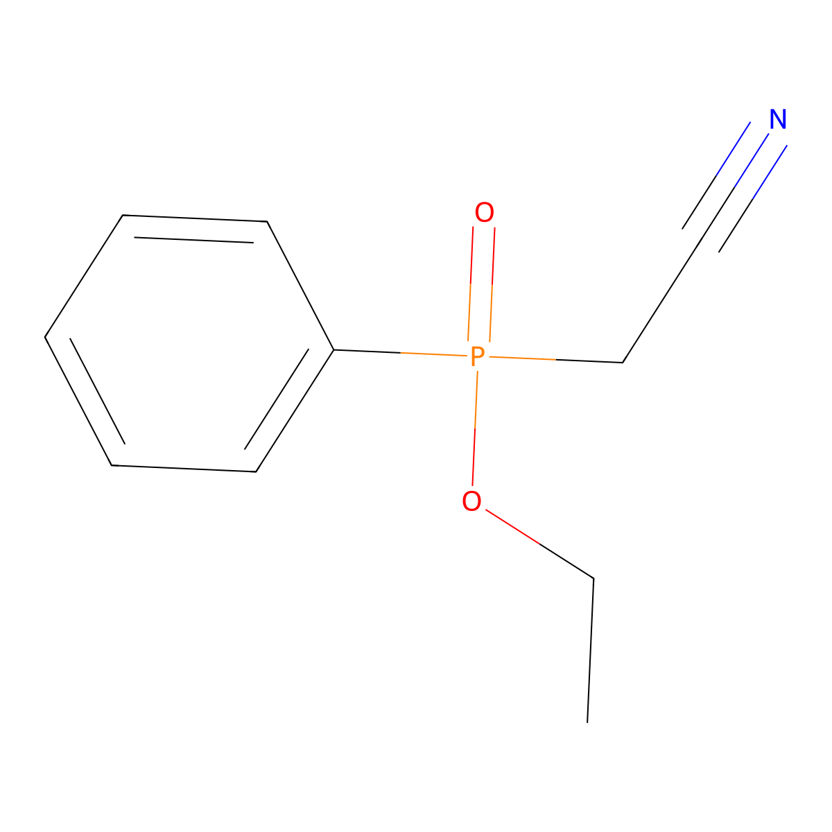 Ethyl (cyanomethyl)phenylphosphinate molecular structure, CAS 64268-78-6